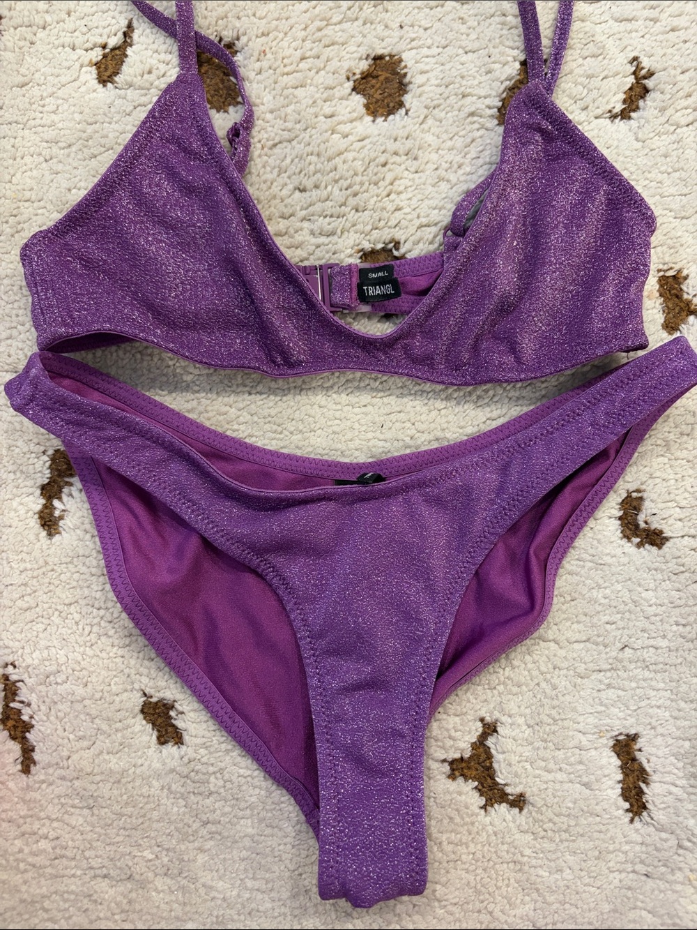 Triangl Shimmery Purple Bikini Set Sz Small worn 1x